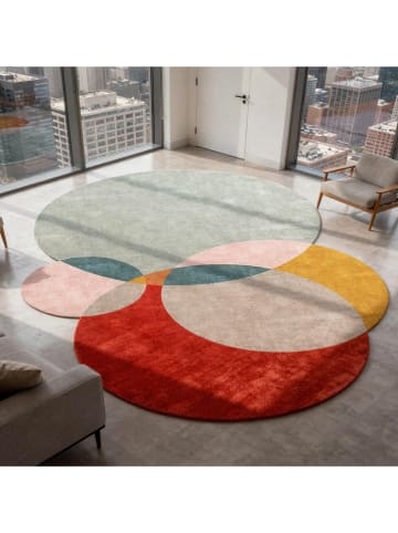 Conceptum Hypnose Laagpolig tapijt grijs/rood