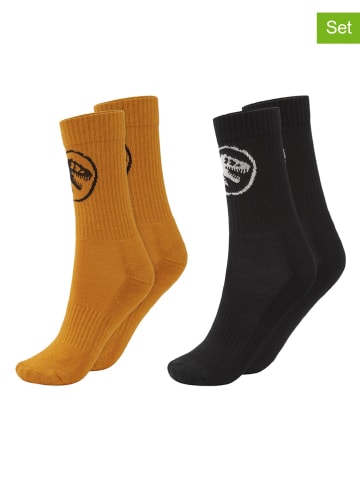 molo 2er-Set: Socken in Orange/ Schwarz