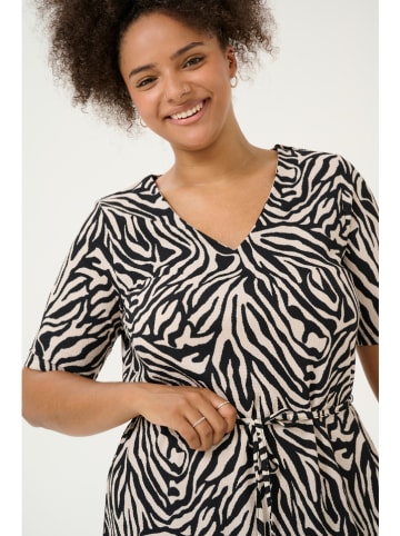 KAFFE curve Kleid "ivena" in Beige/ Braun