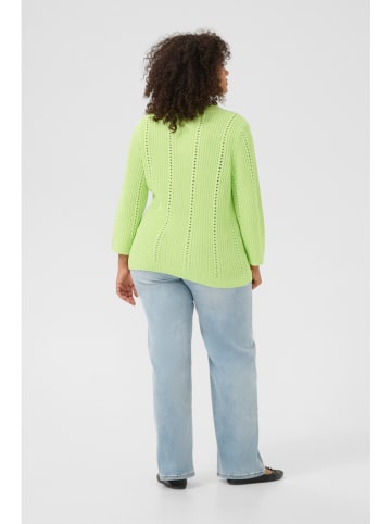 KAFFE curve Sweter "lorry" w kolorze zielonym