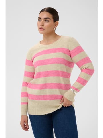 KAFFE curve Sweter "niela" w kolorze jasnoróżowo-beżowym
