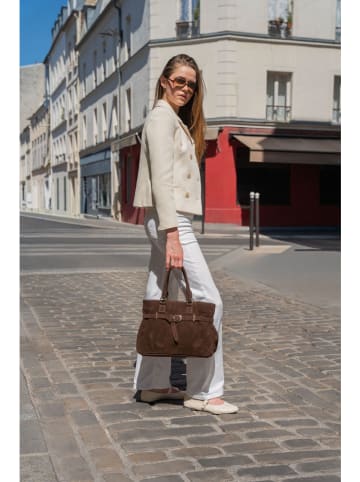 maison héritage PARIS Skórzana torebka "NARA SUEDE" w kolorze brązowo-czerwonym - 36 x 26 x 12,5 cm