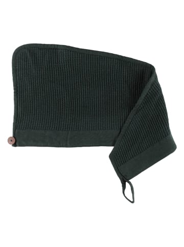 Rento Haartuch in Schwarz/ Dunkelgrün - (L)30 x (B)72 cm