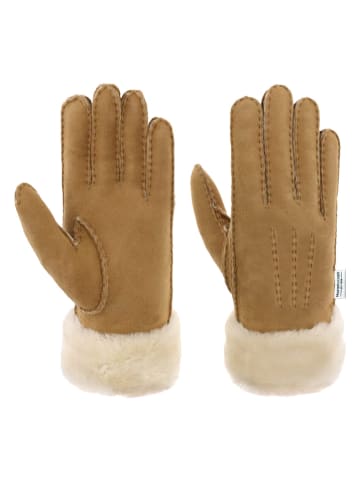 Handschoenen met lamsvacht bruin