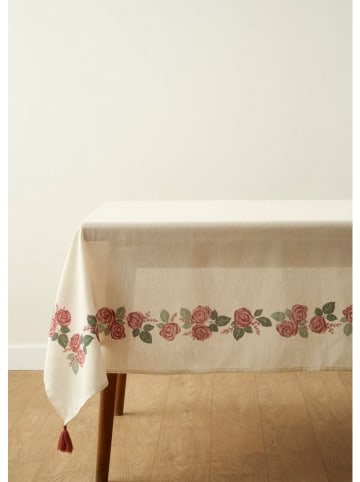 Obrus "Rose" w kolorze kremowo-różowym - 250 x 150 cm