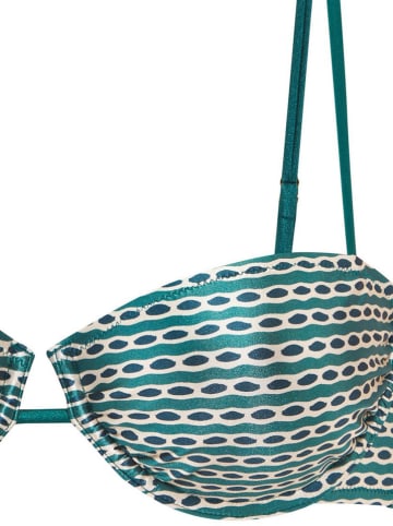 Copenhagen Studios Biustonosz bikini w kolorze morsko-kremowym