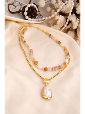 L'Atelier de Gaia Vergulde ketting met sierelementen - (L)45 cm