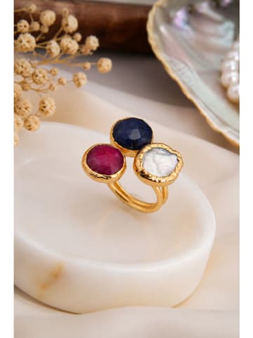 L'Atelier de Gaia Vergold. Ring mit Edelsteinen und Perlmutt