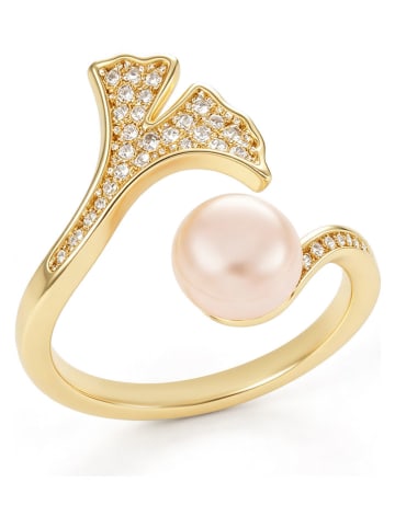 L'Atelier de Gaia Vergulde ring met parel en edelstenen