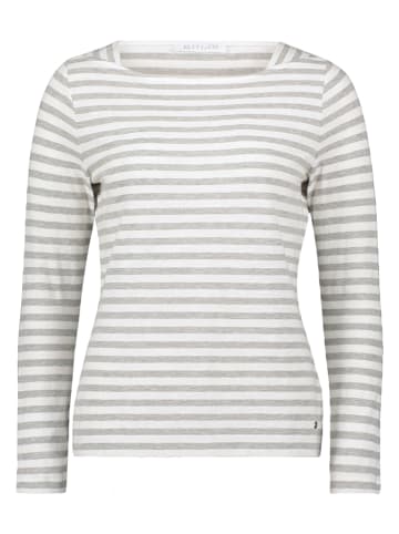 BETTY & CO Longsleeve in Grau/ Weiß