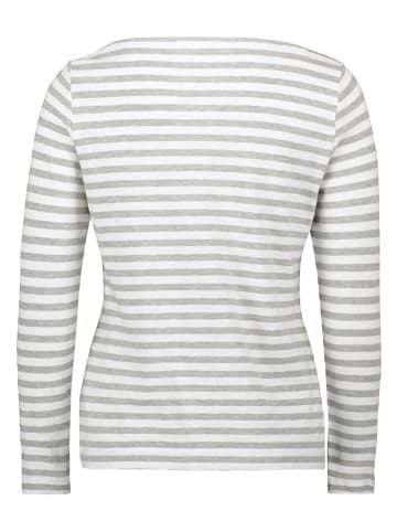 BETTY & CO Longsleeve in Grau/ Weiß