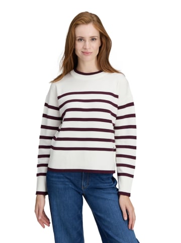 BETTY & CO Sweter w kolorze biało-bordowym