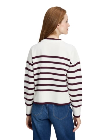 BETTY & CO Sweter w kolorze biało-bordowym