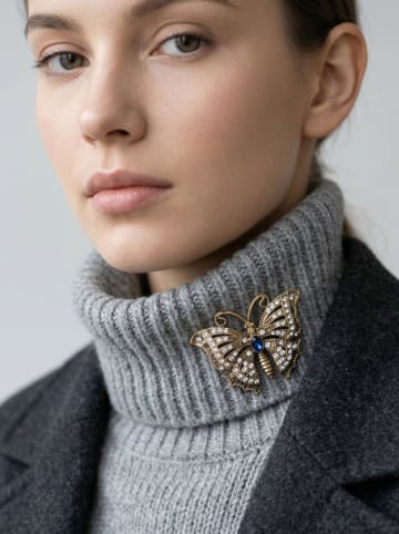 Lodie Silver Brosche mit Edelsteinen
