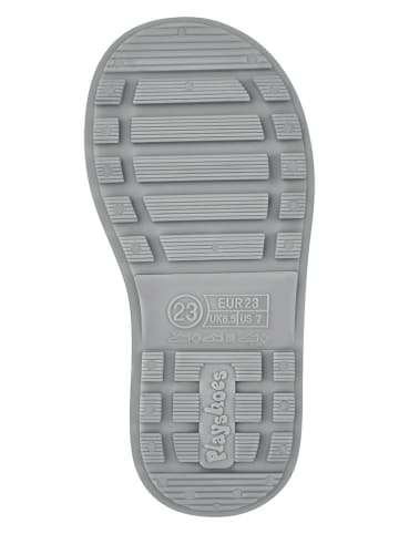 Playshoes Gummistiefel in Grau/ Gelb