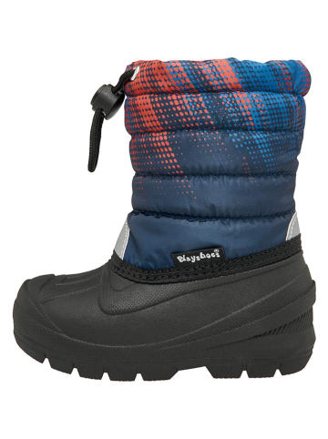 Playshoes Botki zimowe w kolorze granatowo-czarnym