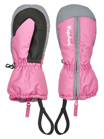 Playshoes Funktionsfäustlinge in Rosa/ Grau