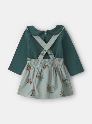 3-delige outfit groen/beige
