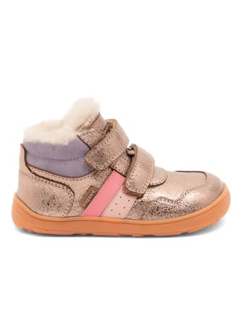 bisgaard Skórzane buty barefoot "Lucas" w kolorze jasnoróżowo-złotym