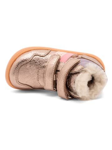 bisgaard Leren barefootschoenen "Lucas" lichtroze/goudkleurig