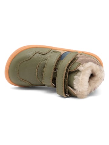 bisgaard Skórzane buty barefoot "Lucas" w kolorze khaki