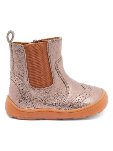 bisgaard Skórzane buty barefoot "Katie" w kolorze jasnoróżowo-złotym