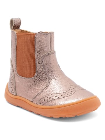 bisgaard Skórzane buty barefoot "Katie" w kolorze jasnoróżowo-złotym