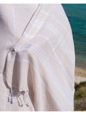 Towel to Go 2er-Set: Hamamtücher in Mint/ Beige - (L)180 x (B)100 cm