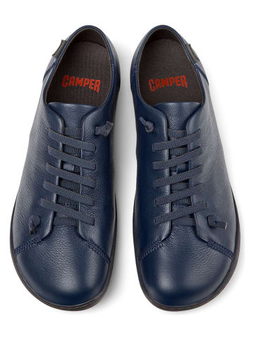 Camper Leder-Schnürschuhe in Dunkelblau