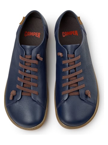 Camper Leren veterschoenen donkerblauw