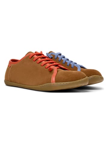Camper Leren veterschoenen lichtbruin