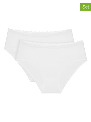 Figi high waist (2 pary) w kolorze białym