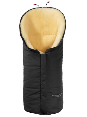Lammfell-Fußsack in Schwarz - (L)80 x (B)34 cm