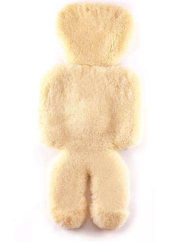 Lammfell-Kindersitz-Auflage "Männchen" in Natur - (L)80 cm - (B)40 cm