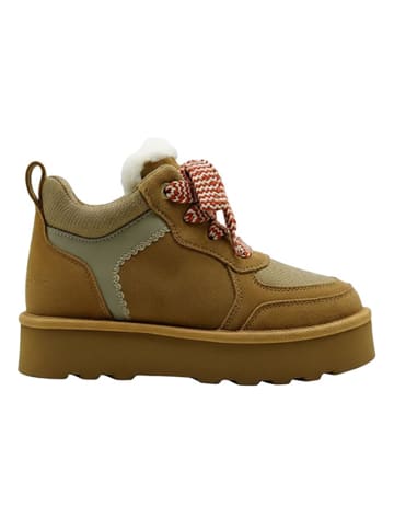 s.Oliver Leder-Boots in Hellbraun