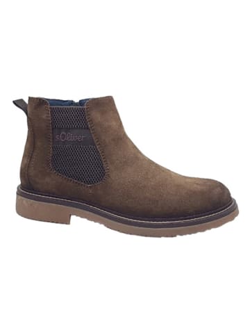 s.Oliver Leder-Boots in Braun