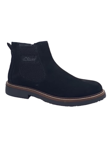 s.Oliver Leder-Boots in Schwarz