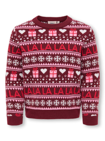 KIDS ONLY Sweter "Xmas" w kolorze bordowym