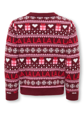 KIDS ONLY Sweter "Xmas" w kolorze bordowym
