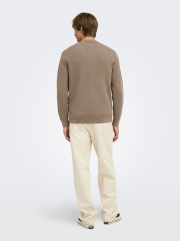 ONLY & SONS Sweter "Phil" w kolorze szarobrązowym