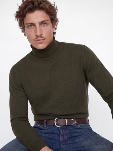 Jack & Jones Wełniany golf w kolorze khaki