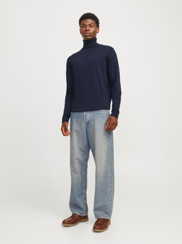 Jack & Jones Wollrollkragenpullover in Dunkelblau