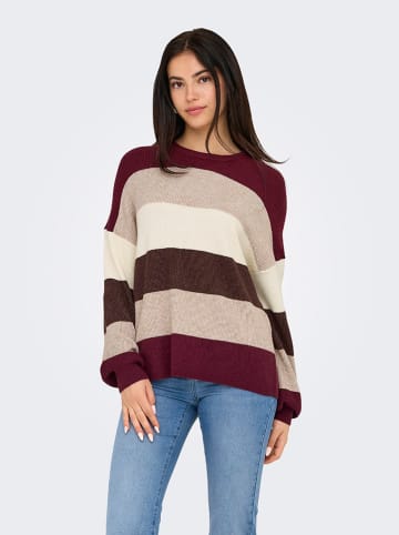 Pullover in Bordeaux/ Sand