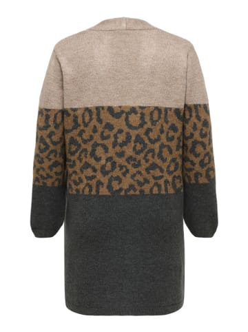 Cardigan in Anthrazit/ Braun/ Beige