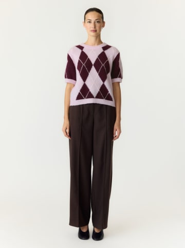 YAS Sweter w kolorze jasnoróżowo-bordowym