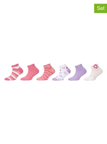 s.Oliver 6er-Set: Sneakersocken in Pink/ Lila/ Creme