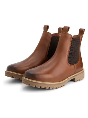 TRAVELIN' Leder-Chelsea-Boots "Hemsedal" in Hellbraun