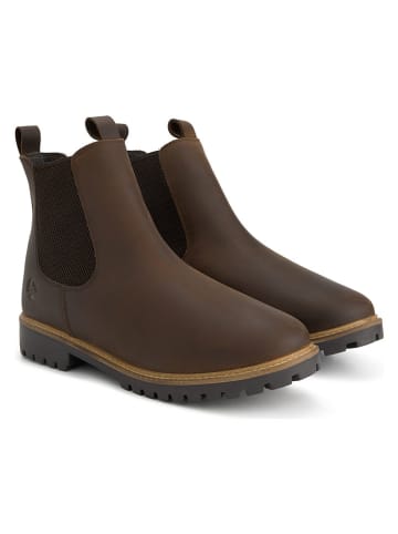 TRAVELIN' Leren chelseaboots "Hossa" bruin