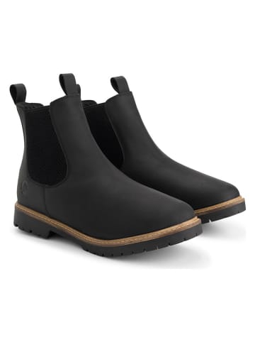 TRAVELIN' Leder-Chelsea-Boots "Thisted" in Schwarz
