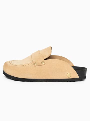 BAYTON Leder-Hausschuhe "Hugo" in Beige